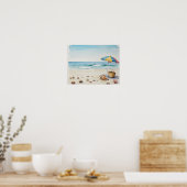 Poster Sérénité balnéaire : Watercolor Beach Bliss (Cuisine)