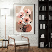 Poster Sérénité Coquelicot Rosé