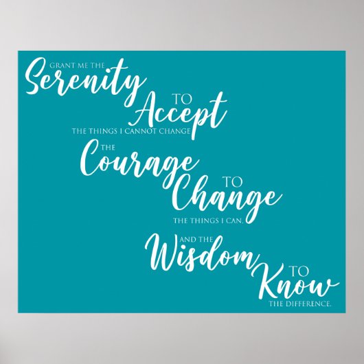 Poster Sérénité D'Accepter Une Citation Inspirante (Devant)