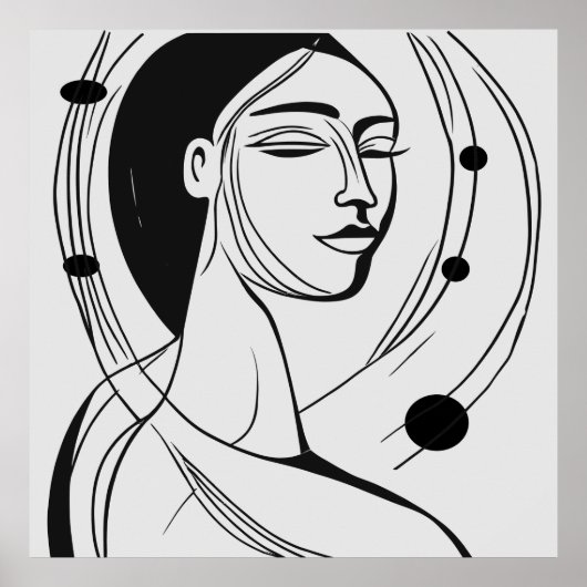 Poster Sérénité dans les lignes : Minimalisme contemporai (Devant)