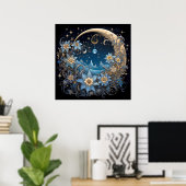 Poster Sérénité de minuit : Une floraison céleste (Bureau à domicile)