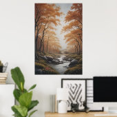 Poster Sérénité dorée (Bureau à domicile)