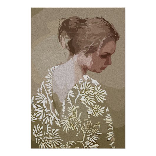 Poster Sérénité dorée – Un portrait de réflexion (Devant)