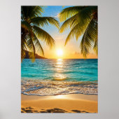 Poster Sérénité du coucher de soleil tropical (Devant)