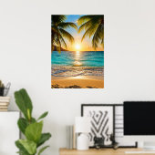 Poster Sérénité du coucher de soleil tropical (Bureau à domicile)