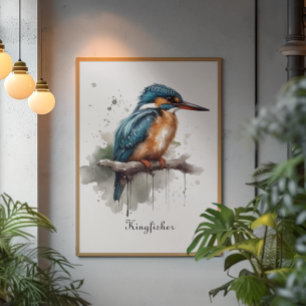 Poster Sérénité du Kingfisher, personnalisable