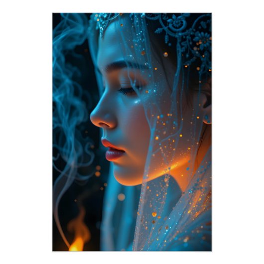 Poster Sérénité éthérée voilée (Devant)