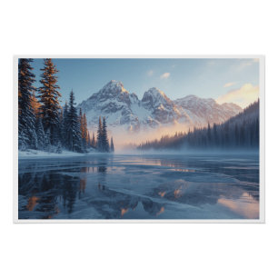 Poster Sérénité Givrée – Paysage Majestueux de Lac d'Hive