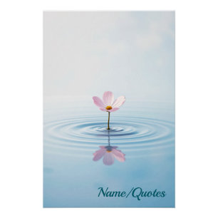 Poster Sérénité immobile – Lotus rose sur eau calme