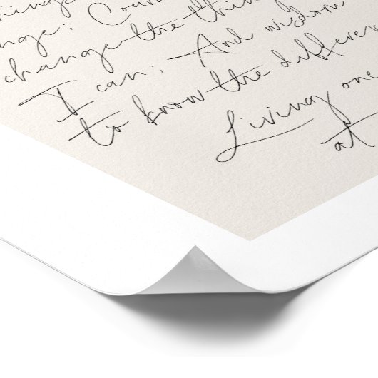 Poster Sérénité Prière Minimale Boho Arc Beige Script (Coin)