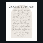 Poster Sérénité Prière Minimale Boho Arc Beige Script<br><div class="desc">Sérénité Prière Minimale Boho Arc Beige Script</div>
