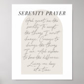 Poster Sérénité Prière Minimale Boho Arc Beige Script (Devant)