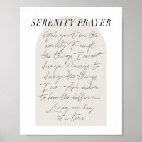 Sérénité Prière Minimale Boho Arc Beige Script