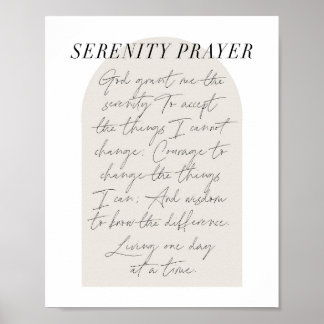 Poster Sérénité Prière Minimale Boho Arc Beige Script