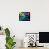 Poster Sérénité surréelle : Réflexions du lac Ethérée (Bureau à domicile)