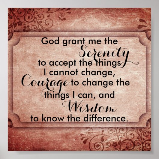 Poster Serenity gebeden citeert  stijl (Voorkant)