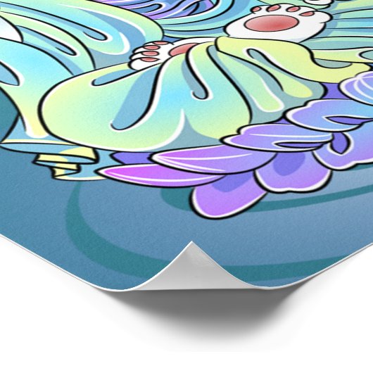 Poster Serenity Meow Chat Bouddha Zen (Coin)