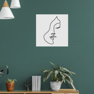 Poster Serenity – Portrait Féminin Minimaliste en Dessin 