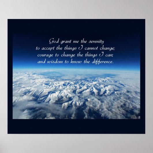 Poster Serenity Prayer & Mountains (Devant)