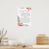 Poster Serenity Prayer Print with Watercolor Flowers (Cuisine)