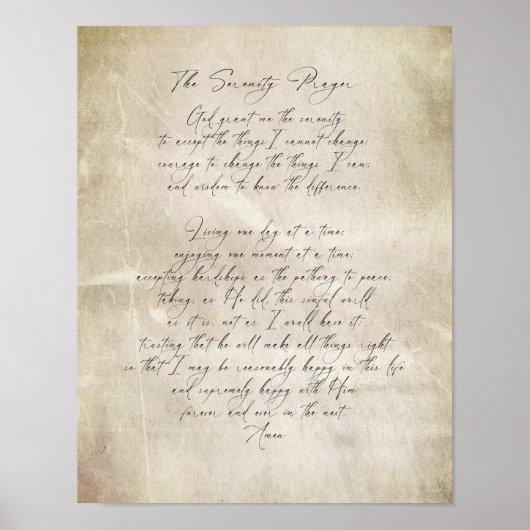 Poster Serenity Prayer Quote Vintage Style Distressed  (Devant)
