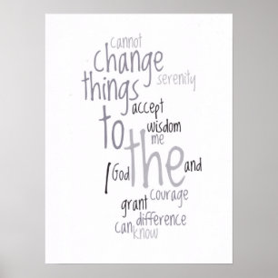Poster Serenity Prière Word Art