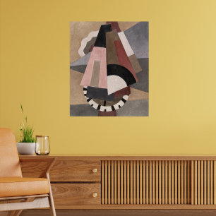 Poster Serge Charchoune Composition Cubiste Tons Terreux