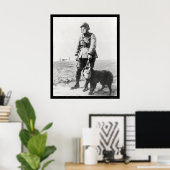 Poster Sergent de la Première Guerre mondiale et son chie (Bureau à domicile)