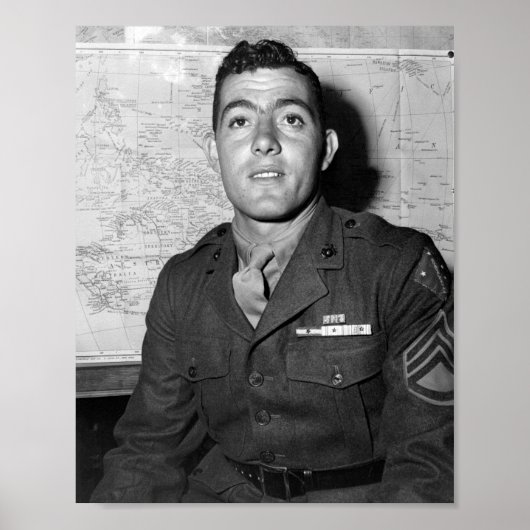 Poster Sergent John Basilone - Deuxième Guerre mondiale - (Devant)