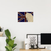 Poster Série Britannia : Kenzo le chat persan (Bureau à domicile)