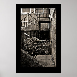 Poster Série Condamnée de bâtiments; Noir et blanc