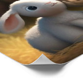 Poster Série d'amis de la basse-cour - Lapin mignon et ag (Coin)