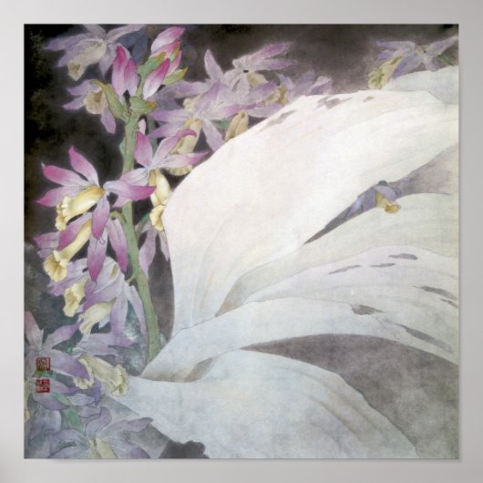 Poster Série de fleurs II- Phaius (Devant)