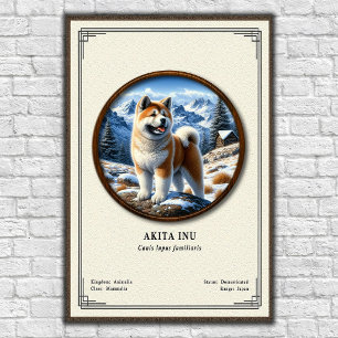 Poster Série de zoologie Akita Inu