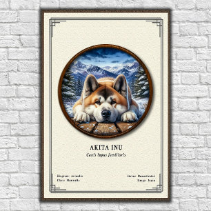 Poster Série de zoologie Akita Inu
