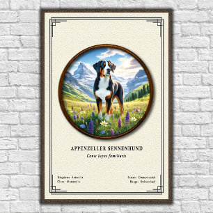 Poster Série de zoologie Appenzeller Sennenhund