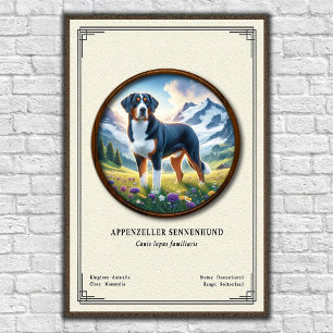 Poster Série de zoologie Appenzeller Sennenhund