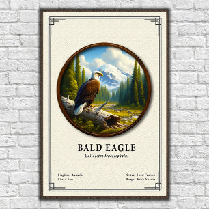 Poster Série de zoologie de l'aigle à tête blanche
