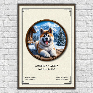Poster Série de zoologie de l'Akita américain