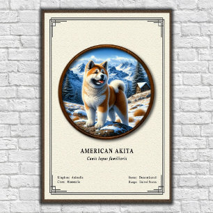 Poster Série de zoologie de l'Akita américain
