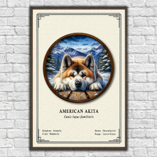 Poster Série de zoologie de l'Akita américain