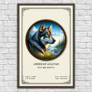 Poster Série de zoologie de l'Alsatien américain