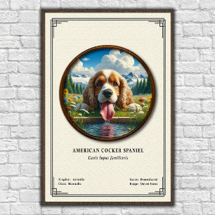 Poster Série de zoologie de l'épagneul américain Cocker