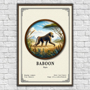 Poster Série de zoologie des babouins