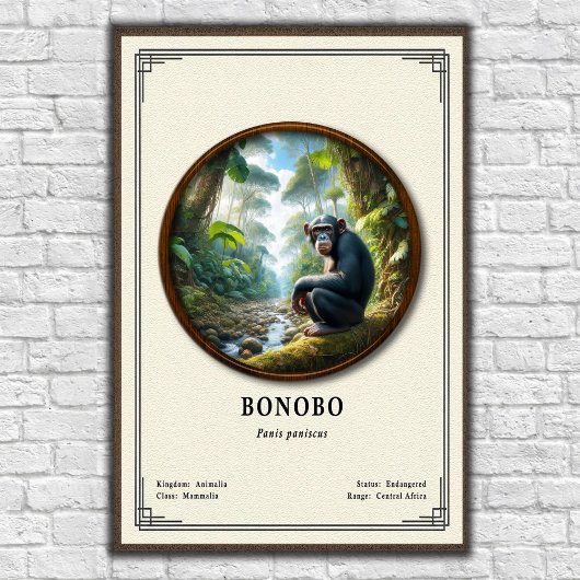 Poster Série de zoologie des bonobos