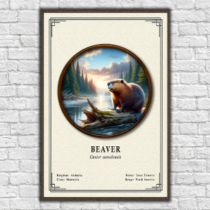 Poster Série de zoologie des castors