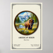 Poster Série de zoologie du bison d'Amérique (Devant)