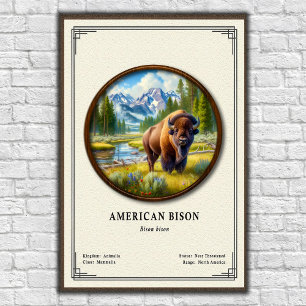 Poster Série de zoologie du bison d'Amérique