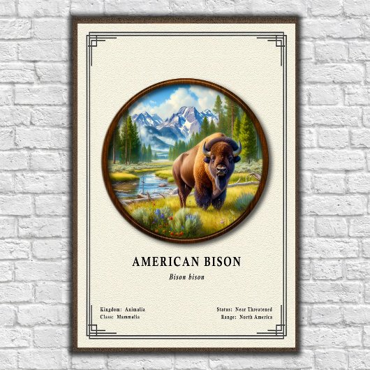 Poster Série de zoologie du bison d'Amérique