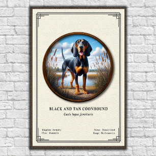 Poster Série de zoologie du Black and Tan Coonhound